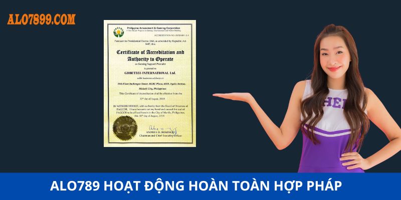 Nhà cái hoạt động hợp pháp, sở hữu đầy đủ tính pháp lý