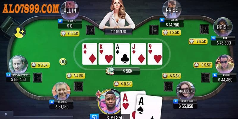 Các vòng chơi chi tiết của game Poker trực tuyến